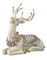 10" Resin Laying Deer with Glitter Saddle & Blanket – Elegant Christmas Figurine